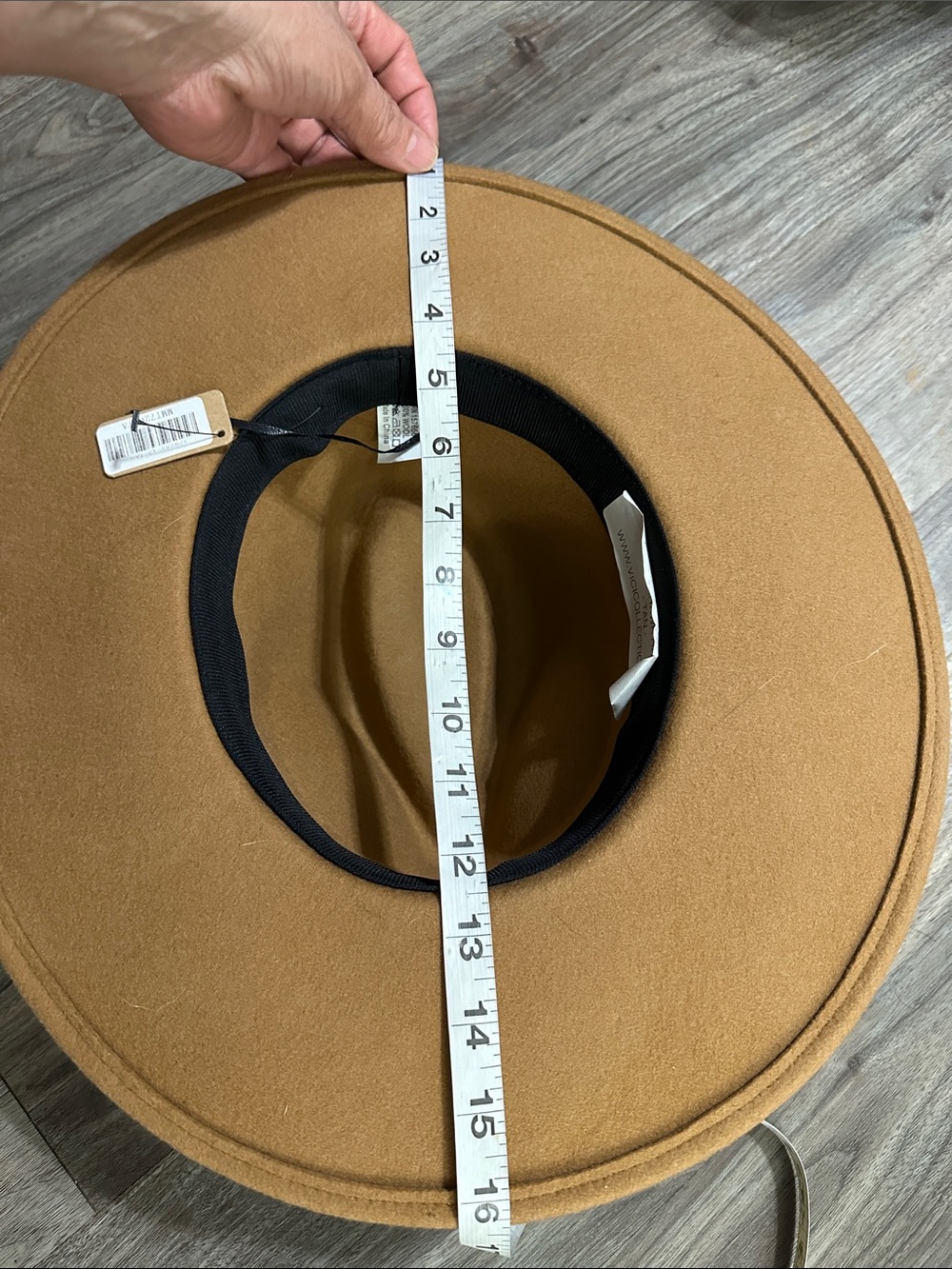 Vici Camel Wide-Brim Felt Fedora with Snake-Print Band - Picture 11 of 15